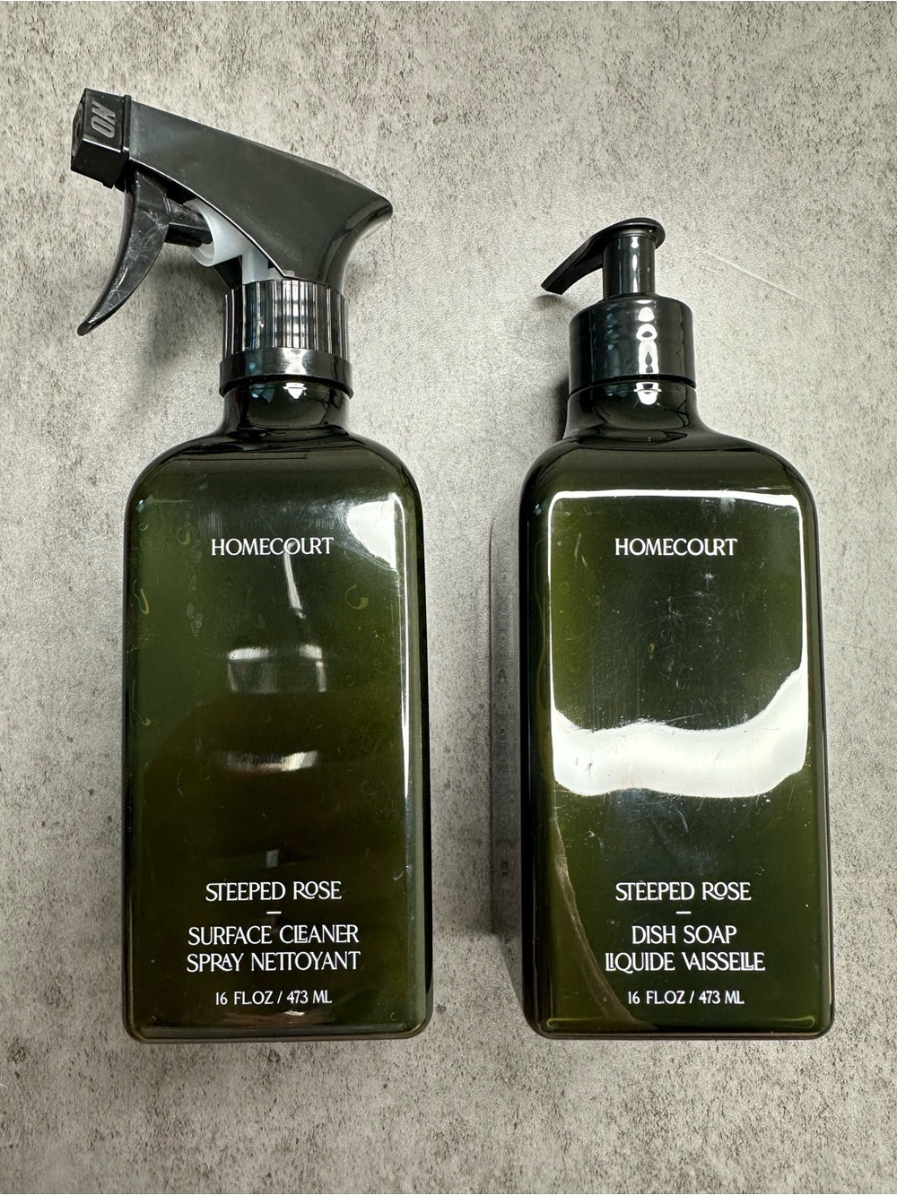 Steeped Rose Surface Cleaner & Dish Soap Set - Olive Green
